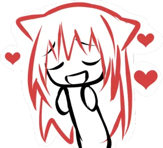 😍 애니메이션, 카와이, 귀여운, 하트, 치비, 만화, 캐릭터 telegram sticker
