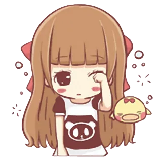 💤 kawaii, süß, chibi, Mädchen, Ente, Cartoon, Anime telegram sticker