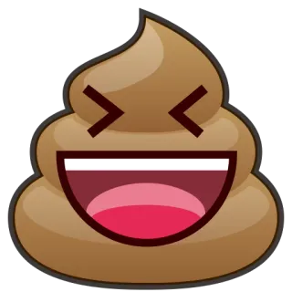 😂 какашка, эмодзи, смешной, мультяшный, милый, коричневый, улыбка whatsapp sticker