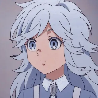🥺 Anime, Mädchen, Charakter, Blau, Weißes Haar, Süß whatsapp sticker