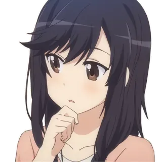🤔 anime, cô gái, hoạt hình, nữ telegram sticker