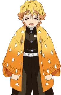 😫 Zenitsu Agatsuma Demon Slayer anime, demon slayer, zenitsu, character, manga telegram sticker