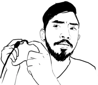 🎮 man, gamer, headset, portrait, game, black and white, controller telegram sticker