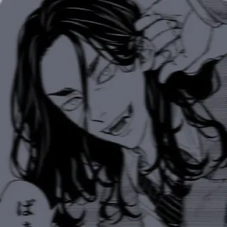 ⬛ はぁ 动漫, 漫画, 角色, 单色 telegram sticker