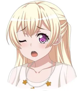 😩 garota anime, cabelo loiro, chorando, desenho animado, personagem, adesivo telegram sticker