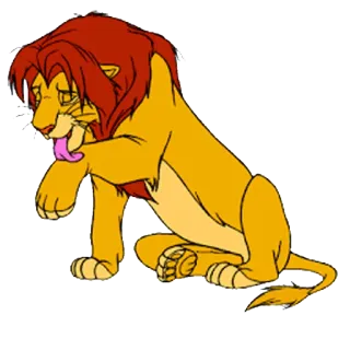 🦁 Simba The Lion King leone, animale, leccare, Simba, Disney, cartone animato whatsapp sticker