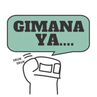 🤔 GIMANA YA... 인도네시아어, 생각, 불확실, 질문, 음 telegram sticker