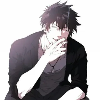 🚬 Anime, Đàn ông, Cười nhếch mép, Nam, Thường ngày whatsapp sticker