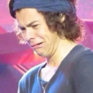 😭 Harry Styles crying, sad, harry styles, one direction, singer, meme, emotion telegram sticker