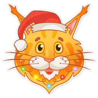 🎅 gato, natal, gorro de papai noel, fofo, animal, festivo, feriado telegram sticker