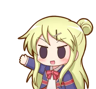 ✋ Anime, Chibi, Blonde Haare, Süß, Cartoon telegram sticker