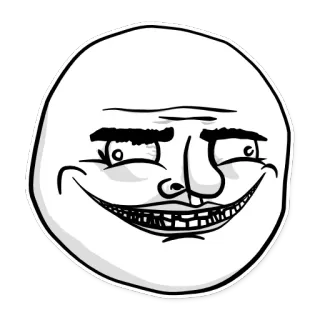 🙃 meme, trollface, internet, funny, comic, face telegram sticker