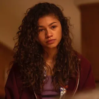 🤍 Zendaya celebrity, actress, woman, curly hair, portrait telegram sticker