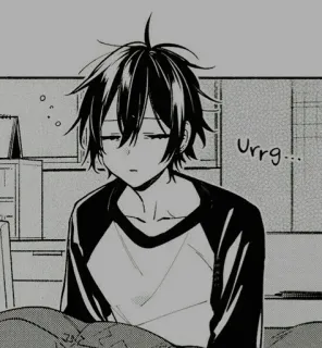 🖤 Urrg... Anime, Manga, Sommeil, Fatigué, Dessin animé, Personnage telegram sticker
