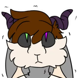 😨 cartoon, demon, horns, cute, monster whatsapp sticker
