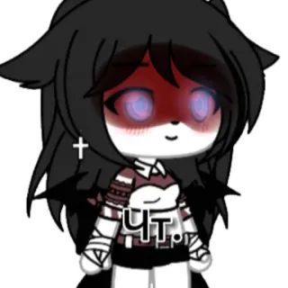 🫥 Чт. Anime, Mädchen, Gacha, Rot telegram sticker