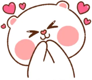 😌 urso, fofo, amor, corações, feliz, kawaii, desenho, adesivo telegram sticker
