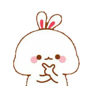 🐰 토끼, 귀여운, 손가락 제스처, 만화, 동물 telegram sticker