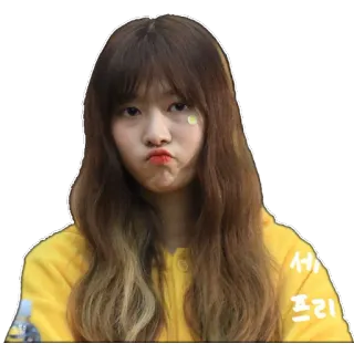 🤢 서
프리 donna, ragazza, coreana, celebrità, broncio, giallo, capelli lunghi telegram sticker
