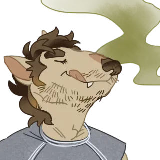 👃 Furry, Animal, Feliz, Dibujos animados, Perro, Lindo telegram sticker
