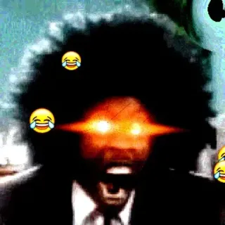 😧 Meme, Marah, Tertawa, Mata, Afro telegram sticker