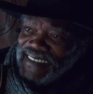 🎗 Samuel L. Jackson aktor, uśmiech, mężczyzna, portret, czarny telegram sticker