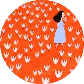 🌹 bunga, ladang, gadis, gaun, alam whatsapp sticker