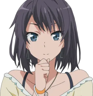 🤔 anime, garota, desenho animado, personagem, mulher telegram sticker