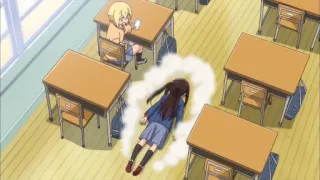 ☠️ classroom, school, desk, anime, girl, student telegram sticker