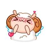😍 lucu, domba, kawaii, hewan, stiker, hati, malaikat, kartun whatsapp sticker