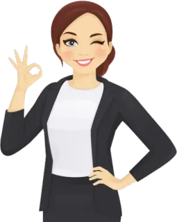 👌 frau, business, okay zeichen, zwinkern whatsapp sticker