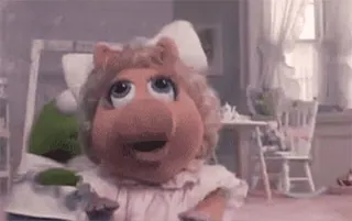 👶 Miss Piggy Маппеты, Мисс Пигги, Кермит, кукла, милый, мультфильм telegram sticker
