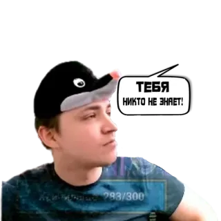😞 ТЕБЯ НИКТО НЕ ЗНАЕТ! ข้อความรัสเซีย, มีม, ตัวละคร, สติกเกอร์แชท telegram sticker