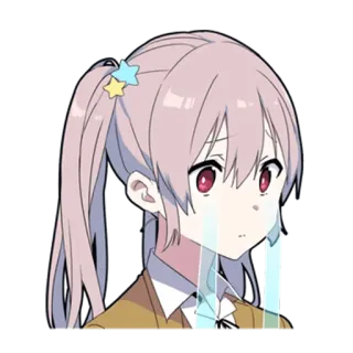 😭 garota anime, chorando, triste, lágrimas, kawaii, mangá, emoção telegram sticker