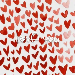 ❤️ Love you coeurs, amour, saint-valentin, romantique, salutation, aquarelle telegram sticker