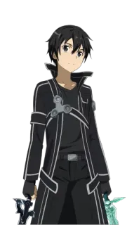 ⚔ Kirito Sword Art Online anime, sword art online, kirito, sword, character, video game telegram sticker
