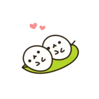 🍥 urocze, kawaii, groch, kreskówka, naklejka, miłość, serce telegram sticker