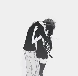♥️ Anime, Pareja, Abrazo, Amor, Romance, Manga telegram sticker