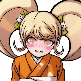 😕 Hiyoko Saionji Danganronpa Anime, Manga, Khóc, Bĩu môi, Tóc vàng telegram sticker