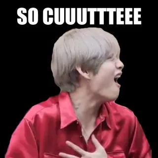 😍 SO CUUUTTTEEE uroczy, śmieszne, meme, reakcja, kpop, ekspresyjny telegram sticker