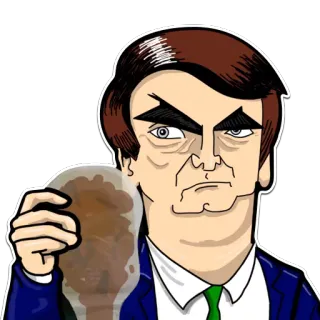😒 Bolsonaro 정치인, 만화, 풍자, 브라질, 대통령 telegram sticker