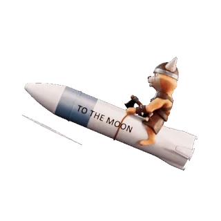 🌙 TO THE MOON foguete, lua, porco, viking, cripto, finanças telegram sticker