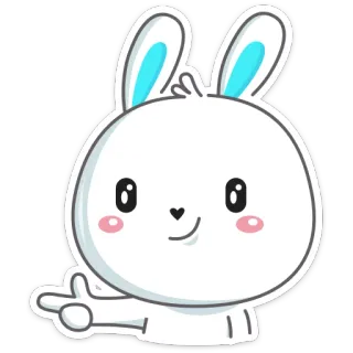 😉 conejo, lindo, animal, dibujos animados, kawaii telegram sticker