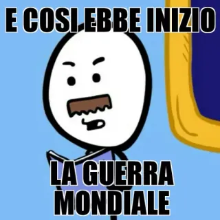 😊 E COSI EBBE INIZIO
LA GUERRA
MONDIALE guerra mondiale, meme, storia, cartone animato, italiano telegram sticker