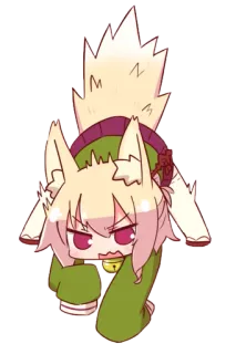 😡 Anime, Zorro, Enojado, Lindo, Animal, Chibi telegram sticker