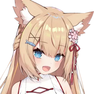 😉 Ragazza anime, Orecchie da gatto, Carino, Kawaii, Sticker anime, Manga, Cartone animato telegram sticker