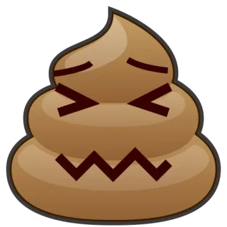 😖 Эмодзи какашка, Эмодзи, Фекалии, Мультфильм, Коричневый, Туалет, Юмор whatsapp sticker