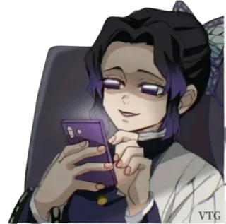 😈 Shinobu Kocho Demon Slayer Anime, Demon Slayer, Shinobu Kocho, Manga, Dessin animé telegram sticker