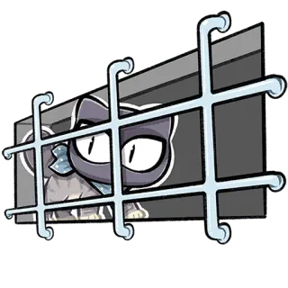🫥 고양이, 감옥, 만화, 동물, 귀여운, 애완 동물 telegram sticker