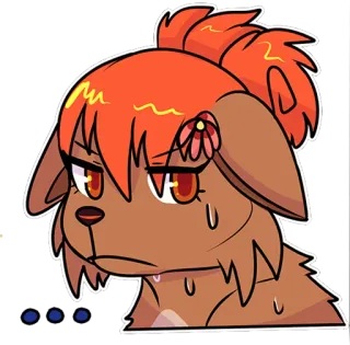 😓 собака, мультфильм, животное, милый, аниме telegram sticker